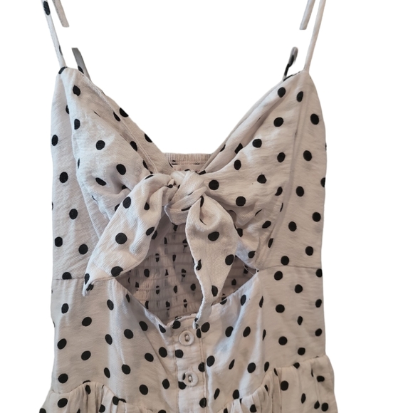 Xhilaration dress long polka dot white spring summer pockets classic versitile - Picture 4 of 6